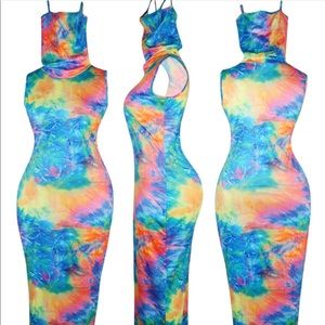 Tie dye maxi dress